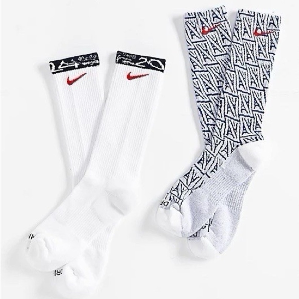 Nike SB Everyday Plus Cushioned Crew Socks Olympics PAB400 900 White Large 8-12